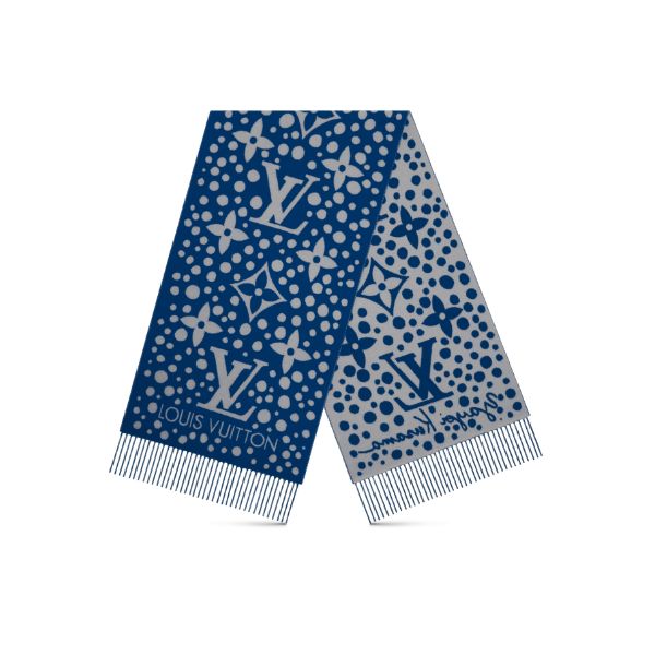 LV LV X YK INFINITY DOTS SCARF BLUE