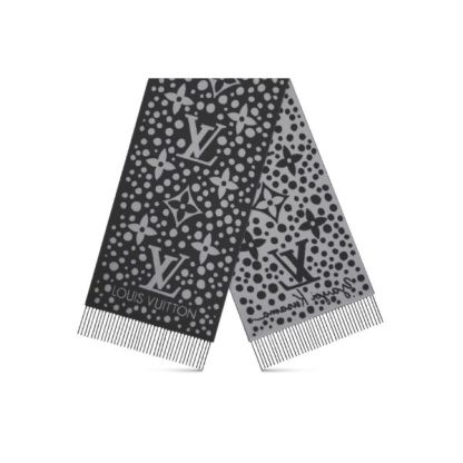 LV LV X YK INFINITY DOTS SCARF BLACK