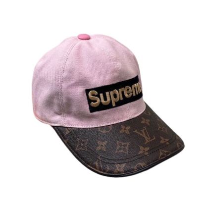 LV SUPREME LOGO CAP PINK