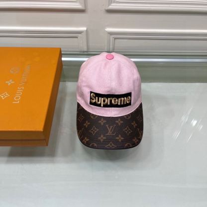 LV SUPREME LOGO CAP PINK