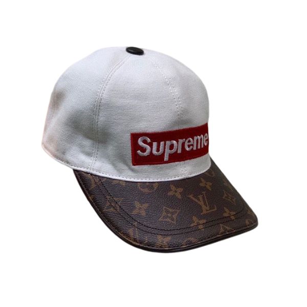 LV SUPREME LOGO CAP WHITE