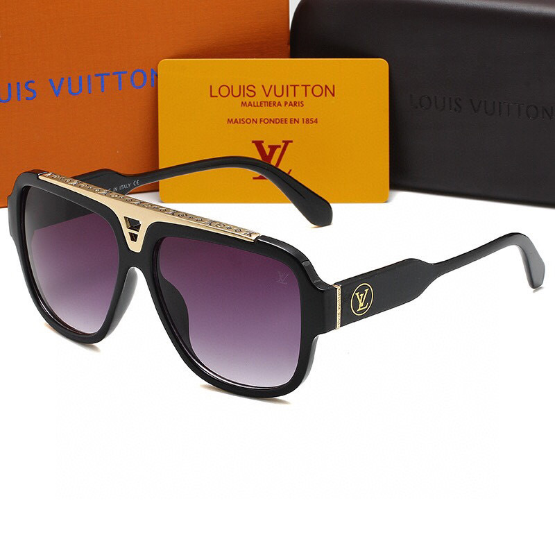 LV BLACK WITH GOLD METAL SUNGLASSES