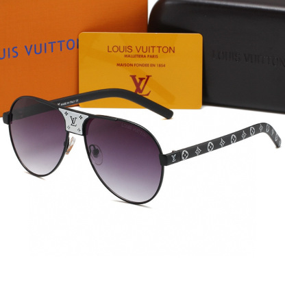 LV LOGO EMBROIDERED BLACK SUNGLASSES
