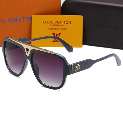 LV BLUE WITH GOLD METAL SUNGLASSES