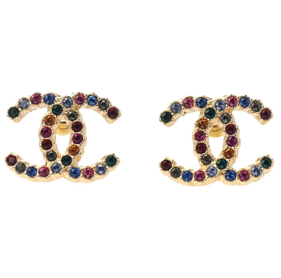 CC NEW CC CRYSTAL MULTI COLOR STUD EARRINGS