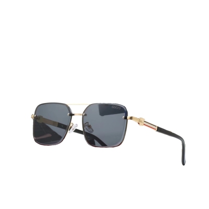 GG SQUARE GRADIENT VINTAGE GOLD METAL SUNGLASSES BLACK