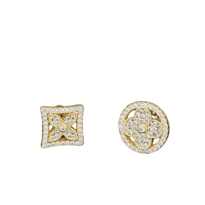 LV IDYLLE BLOSSOM STUD EARRINGS GOLD AND DIAMONDS