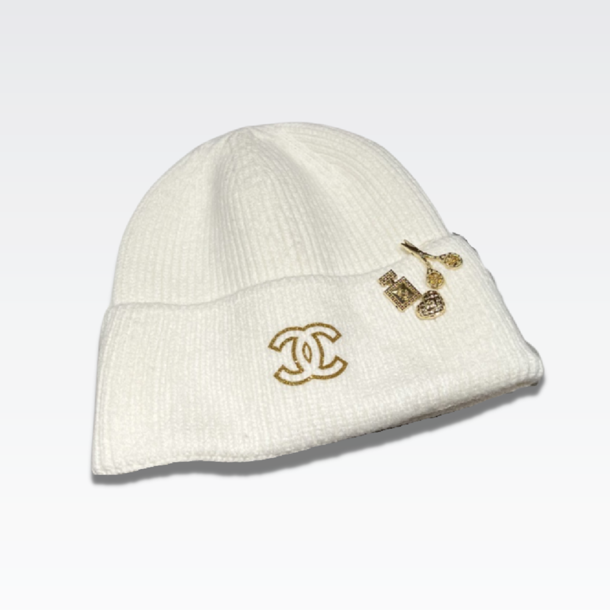 CC GOLD CC WOOL BEANIE WHITE