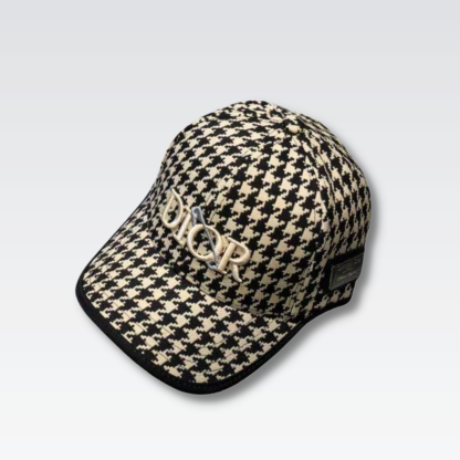 DOR HOUNDSTOOTH BASEBALL CAP BEIGE
