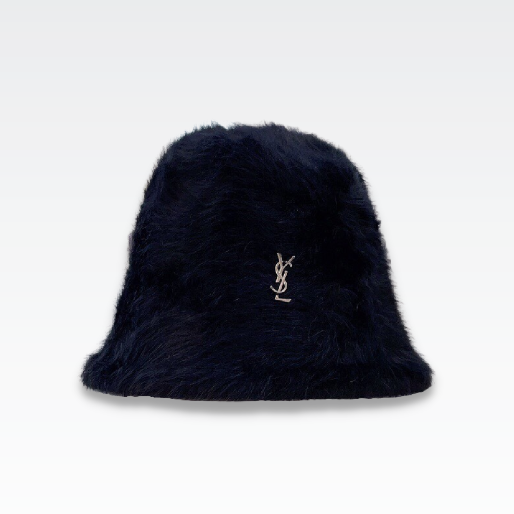 YSL FAUX FUR BUCKET HAT BLACK