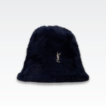 YSL FAUX FUR BUCKET HAT BLACK