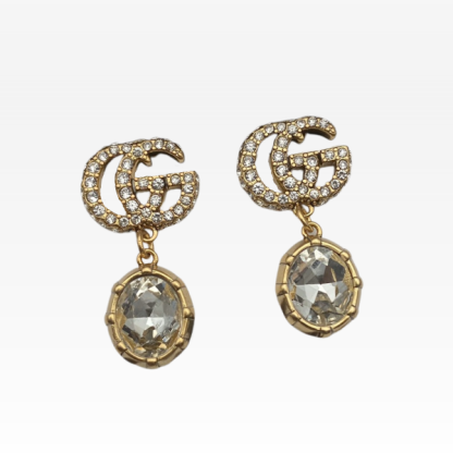 GG GG CRYSTAL DROP EARRINGS