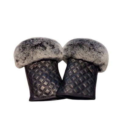 CC GLOVES FUR IN BLACK