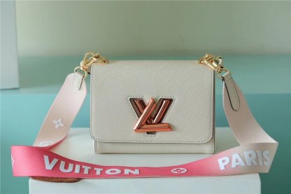 LV Twist PM Bag, Shoulder and Cross Body Bags For Women Quartz White 7.5in/19cm LV M59687
