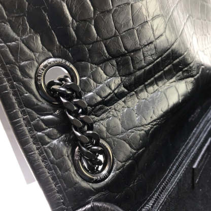 YSSL Niki Medium Chain BagIn-Embossed Black For Women 11in/28cm YSL 6331501K00U1000