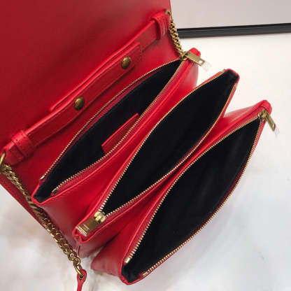 YSSL Angie Patent Handbag Red For Women 8.6in/22cm YSL