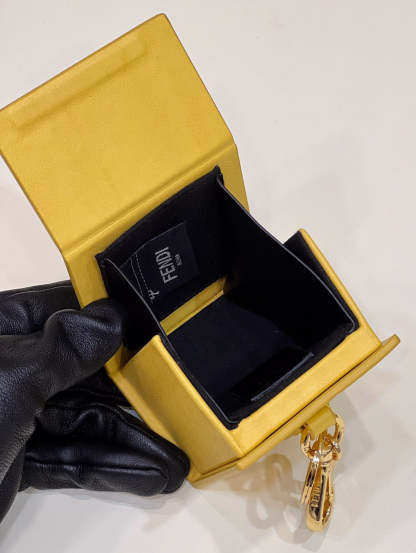 FI Logo Box Keychain Yellow Charm Bag For Woman 8cm/3in