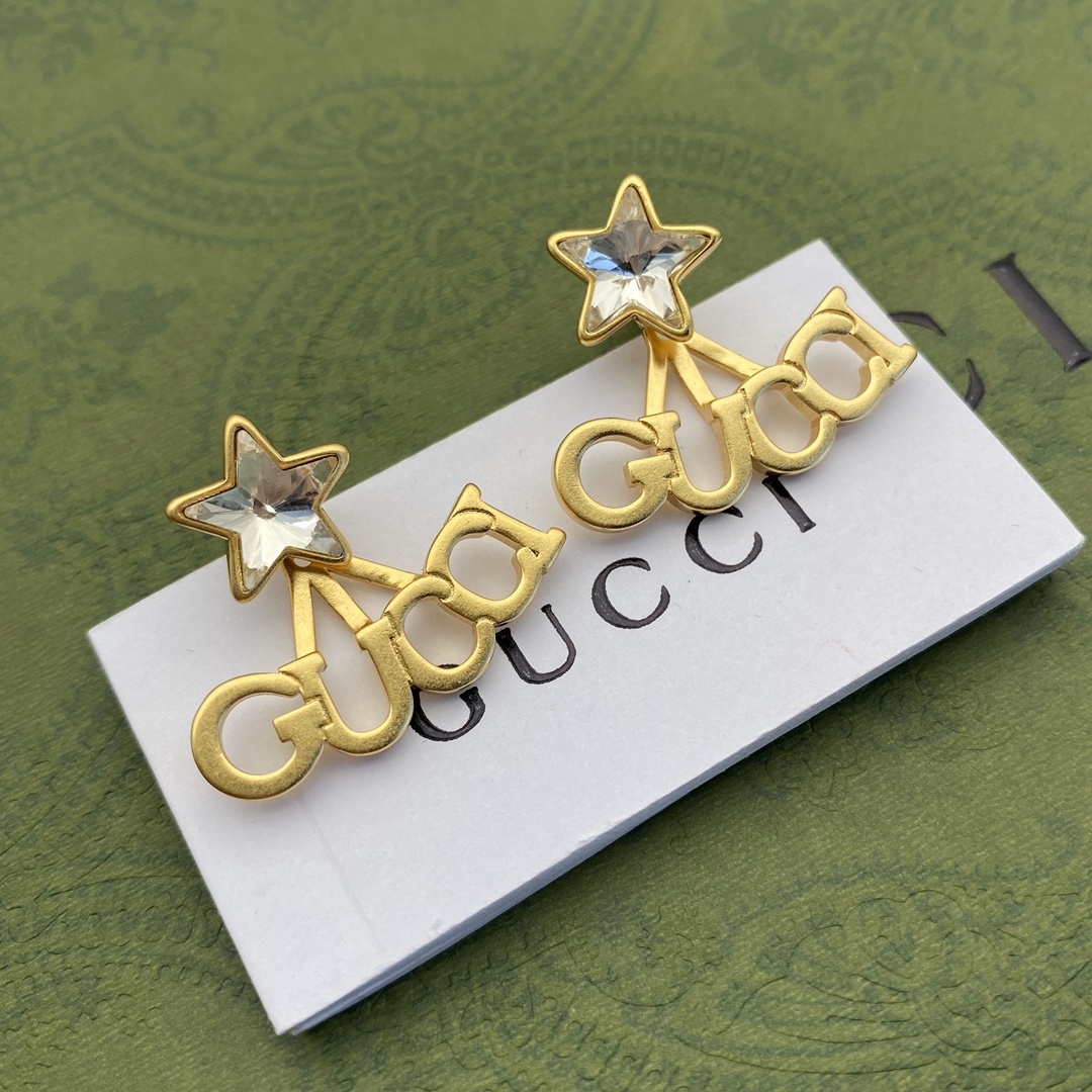 GG CRYSTAL STAR GOLD EARRINGS 679076 J1D50 8031