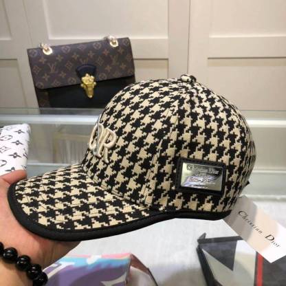 DOR HOUNDSTOOTH BASEBALL CAP BEIGE