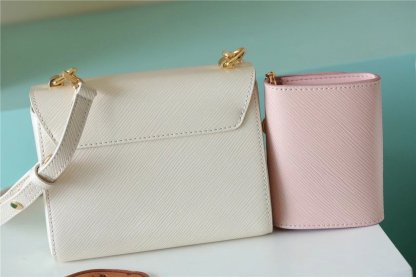 LV Twist PM Bag, Shoulder and Cross Body Bags For Women Taupe Brown / Pink 7.5in/19cm LV M59886