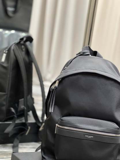YSSL City Backpack In Canvas Unisex For Women 13.8in/35cm Black YSL