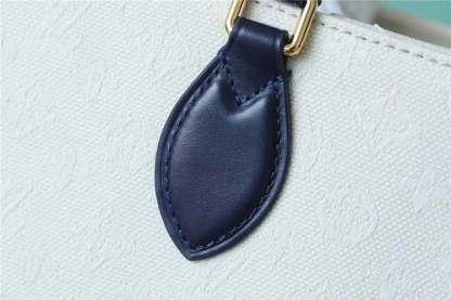 LV Onthego MM Monogram Giant And Raffia White/ Black For Women,  Shoulder And Crossbody Bags 35cm/13.8in LV 