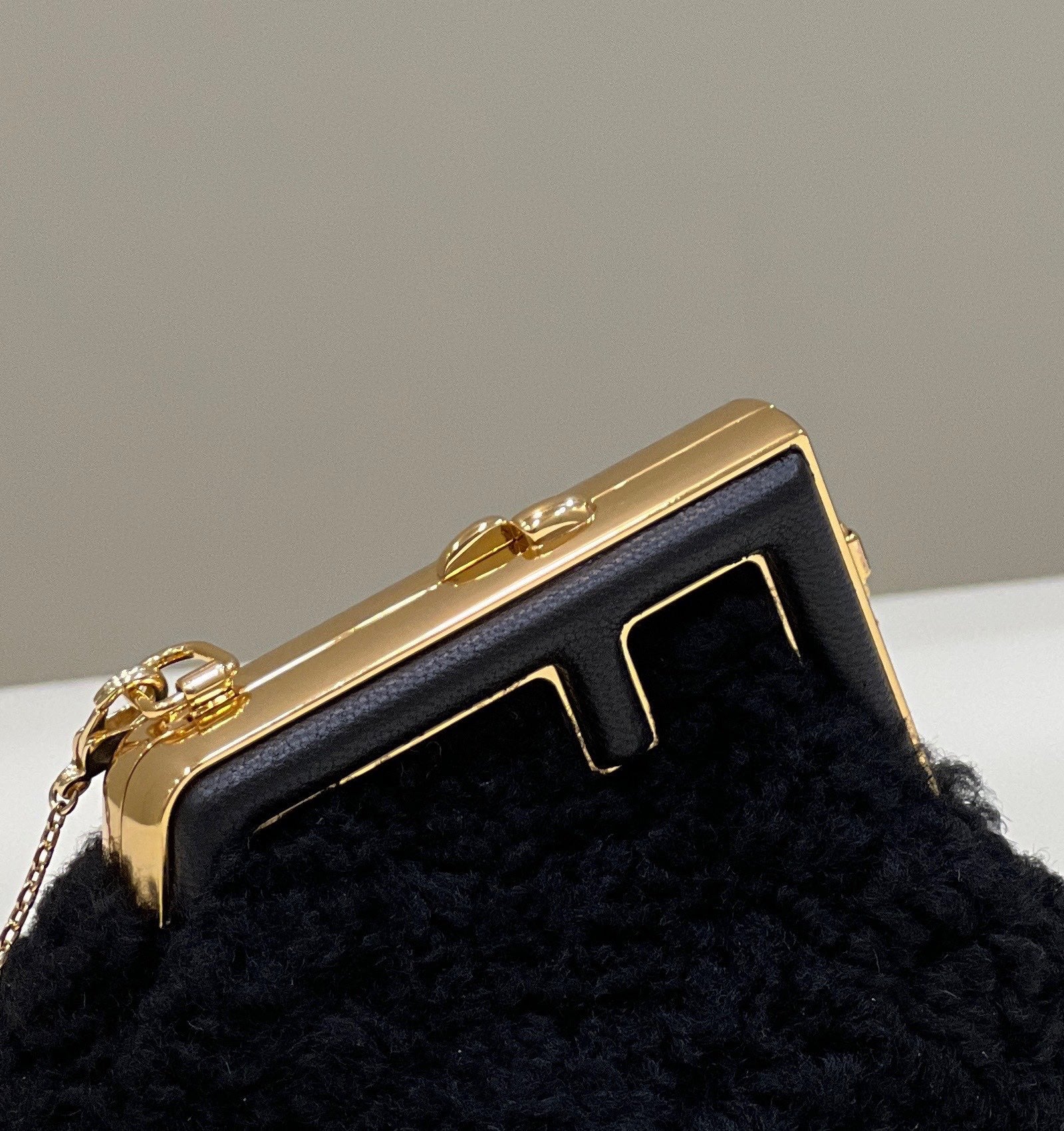 FI First Mini Black Mink Bag For Woman 11.5cm/4in
