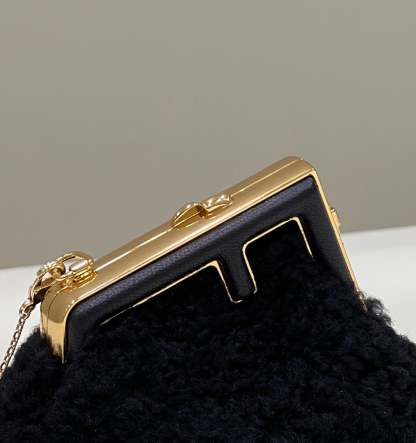 FI First Mini Black Mink Bag For Woman 11.5cm/4in