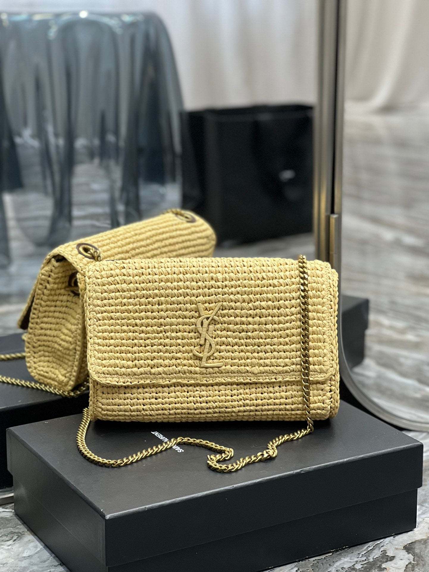 YSSL Niki Medium Chain Bag Yellow For Women, Women&#8217;s Bags 11in/28cm YSL‎