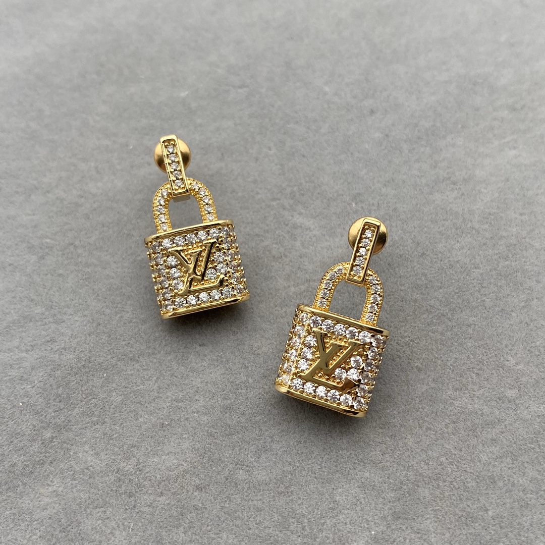 LV GOLD PADLOCK EARRINGS