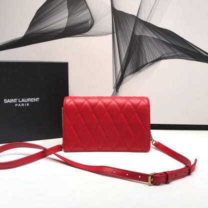 YSSL Angie Patent Handbag Red For Women 8.6in/22cm YSL