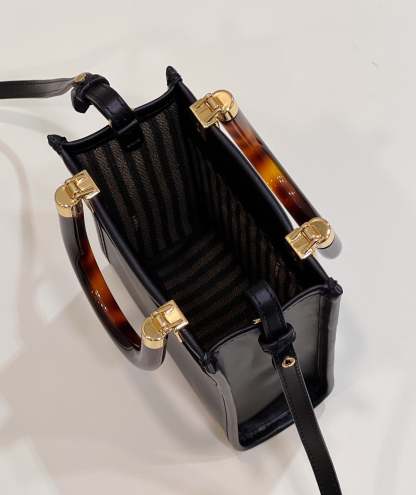 FI Sunshine Shopper Black Mini Bag For Woman 13cm/5in