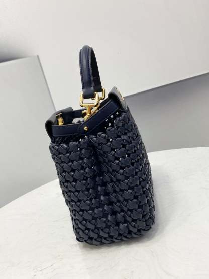 FI Peekaboo Mini Navy Blue Braided Bag For Woman 18cm/7in