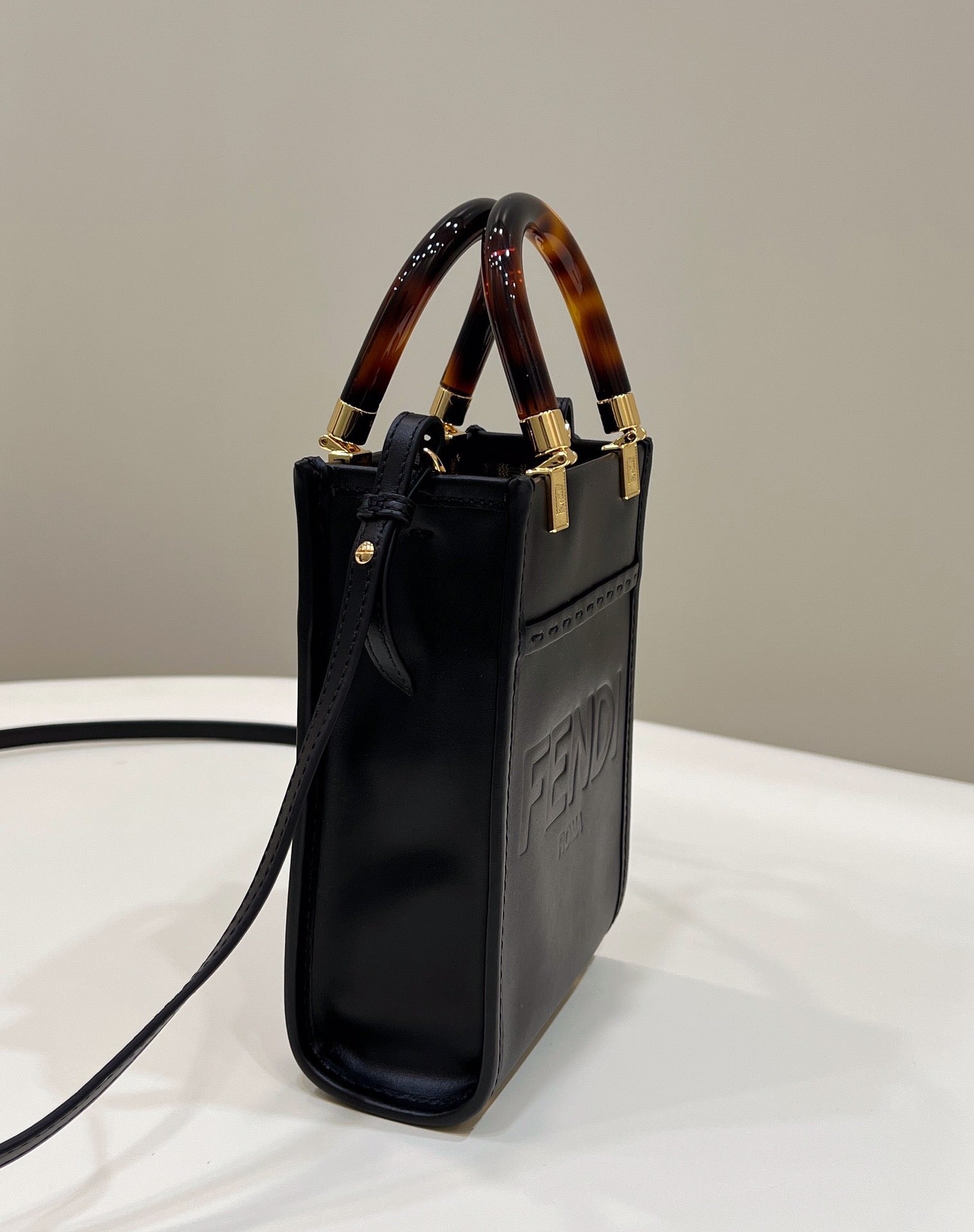 FI Sunshine Shopper Black Mini Bag For Woman 13cm/5in