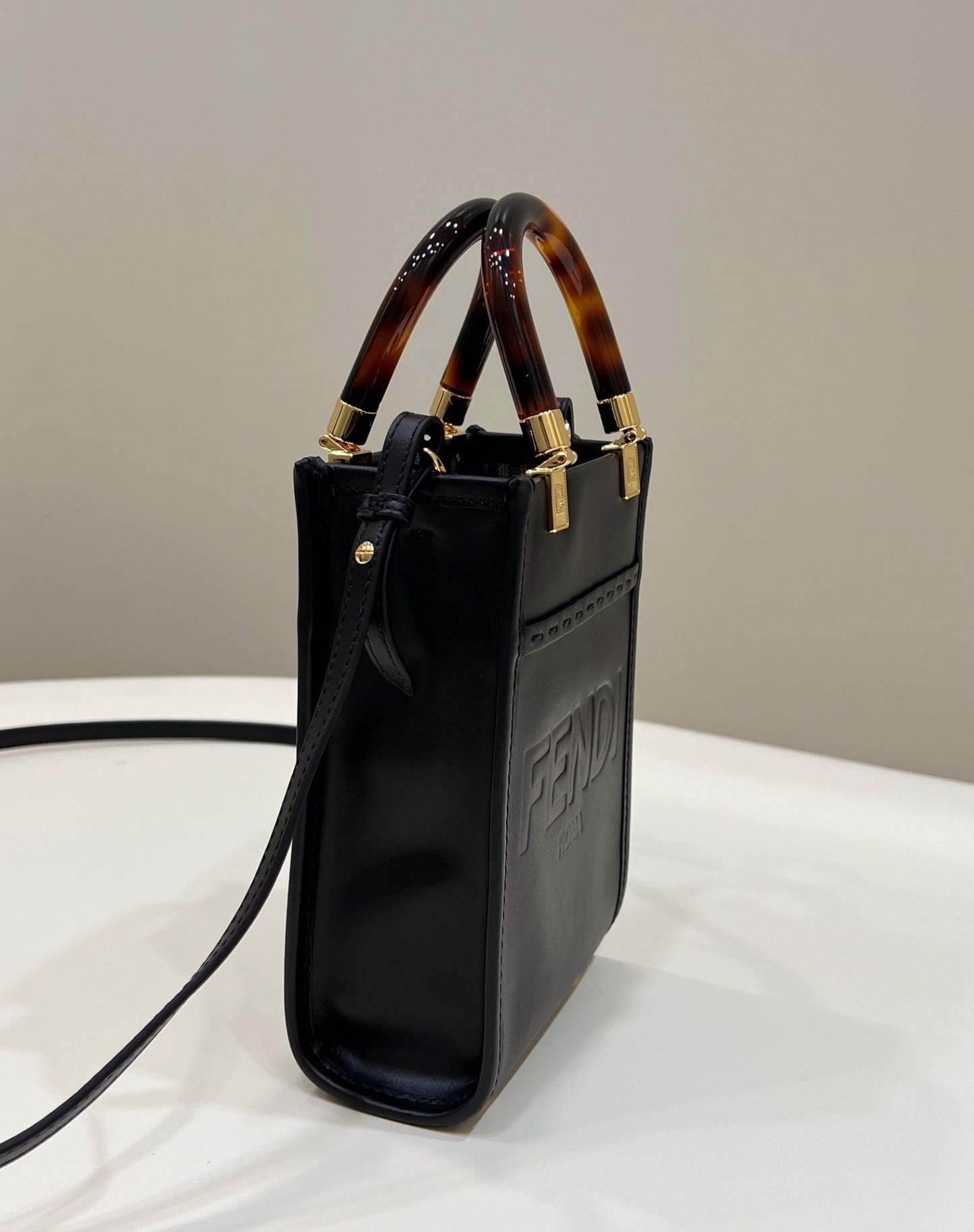 FI Sunshine Shopper Black Mini Bag For Woman 13cm/5in