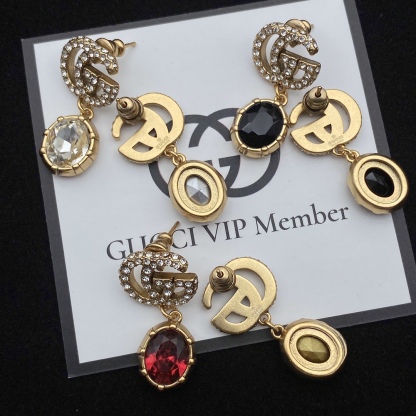 GG GG CRYSTAL DROP EARRINGS