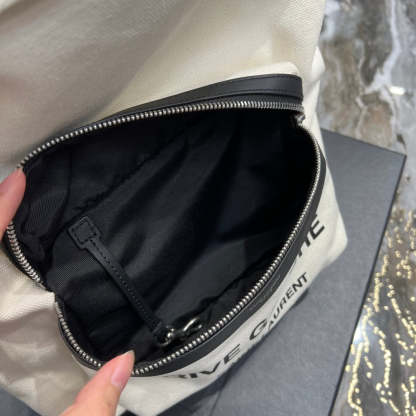 YSSL City Backpack In Canvas Unisex For Women 13.8in/35cm White YSL