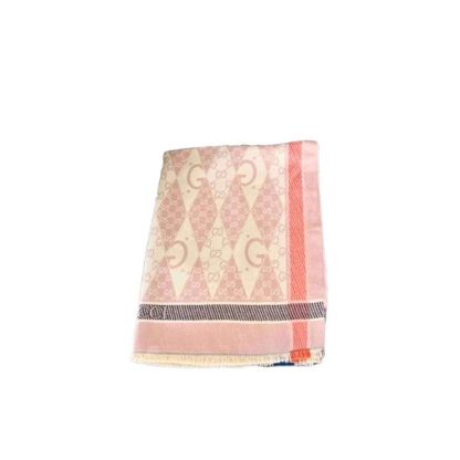 GG GG PATCHWORK BACKGAMMON PRINT SCARF PINK
