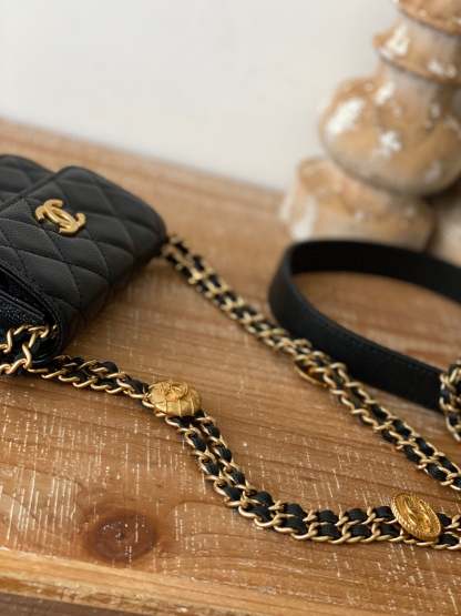 Chanel Clutch With Chain Black For Women, Women&#8217;s Bags 4.8in/12.3cm AP2857 B08447 94305