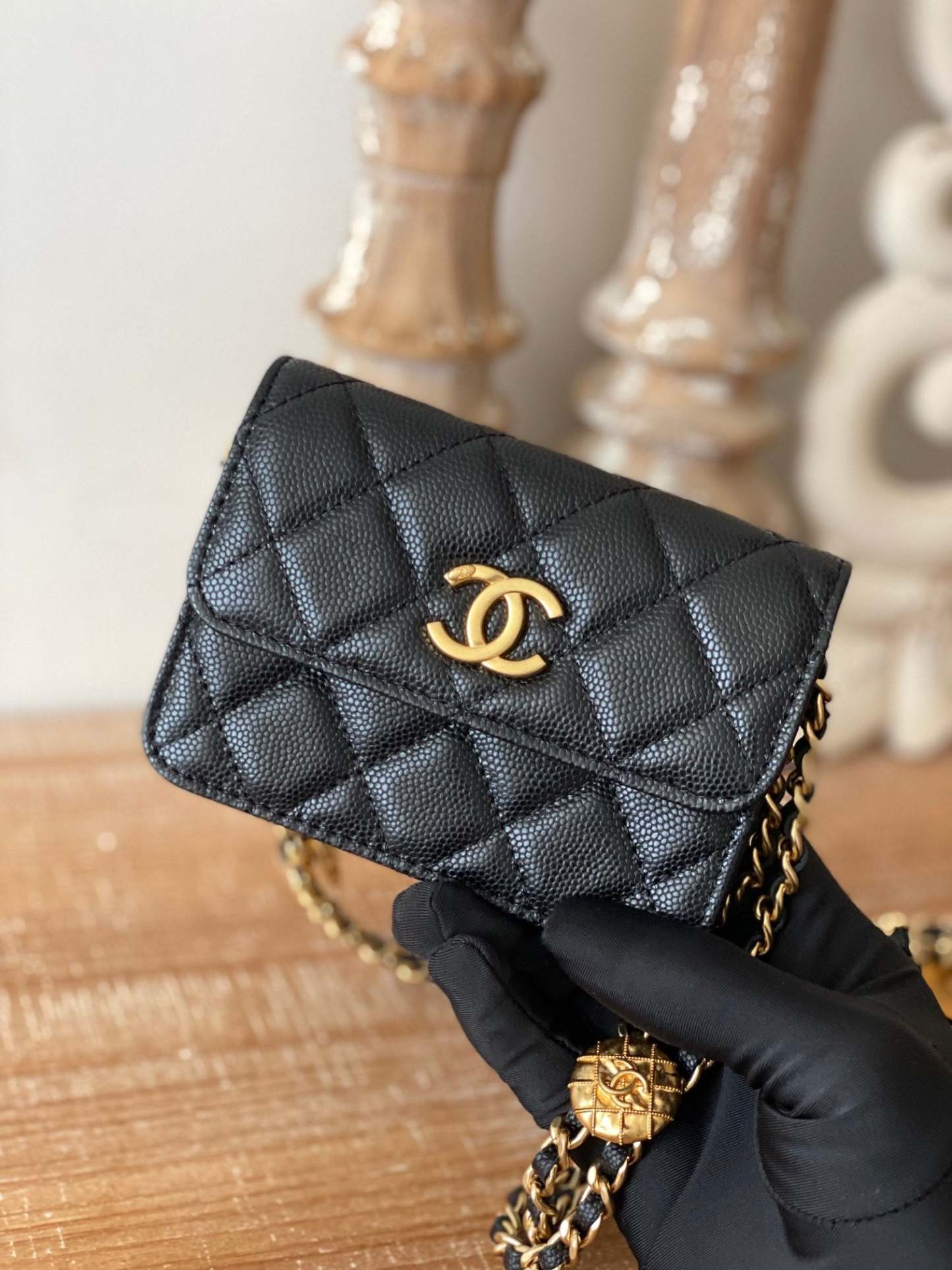 Chanel Clutch With Chain Black For Women, Women&#8217;s Bags 4.8in/12.3cm AP2857 B08447 94305