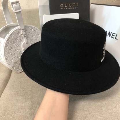 CC CC WIDE BRIM WOOL HAT BLACK