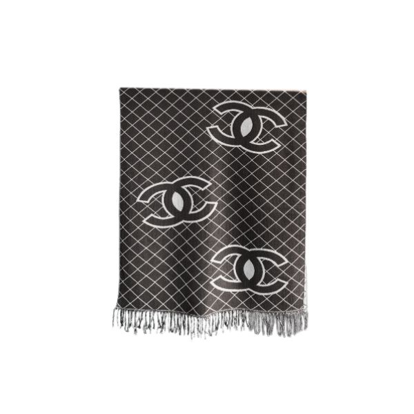 CC CASHMERE SHEARLING SCARF BLACK