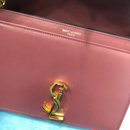YSSL Cassandra Medium Chain Bag Burgundy For Women 8.7in/22cm YSL 532750BOW0W6008