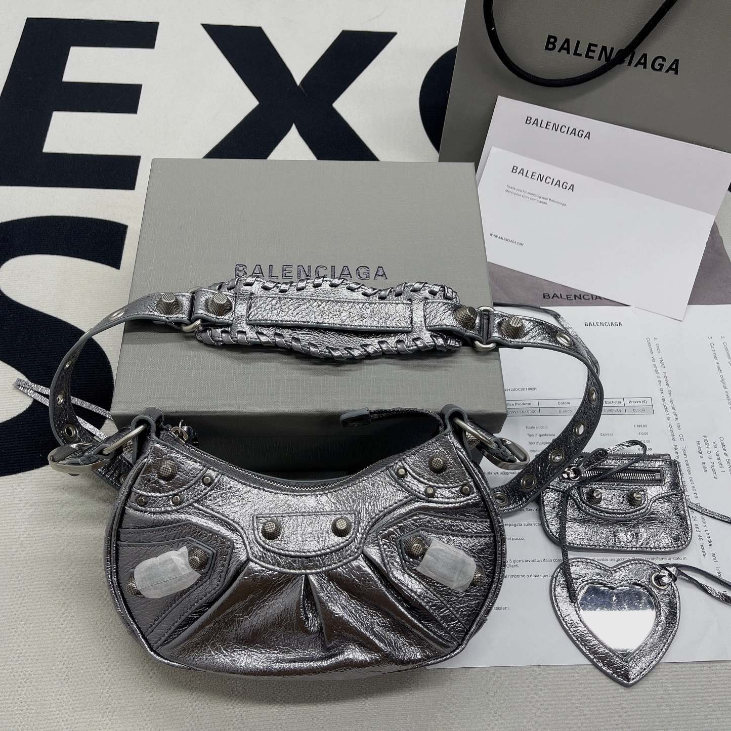 Balen Le Cagole XS Shoulder Bag In Grey, For Women,  Bags 10.2in/26cm