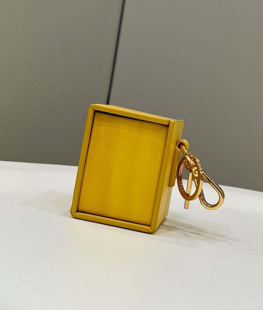 FI Logo Box Keychain Yellow Charm Bag For Woman 8cm/3in