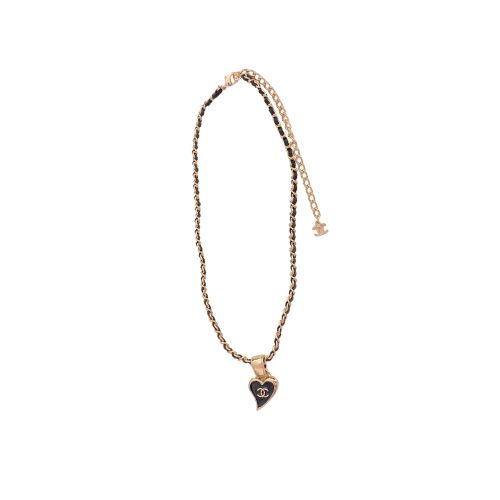CC DOMESTIC NECKLACE GOLD METAL AND BLACK HEART