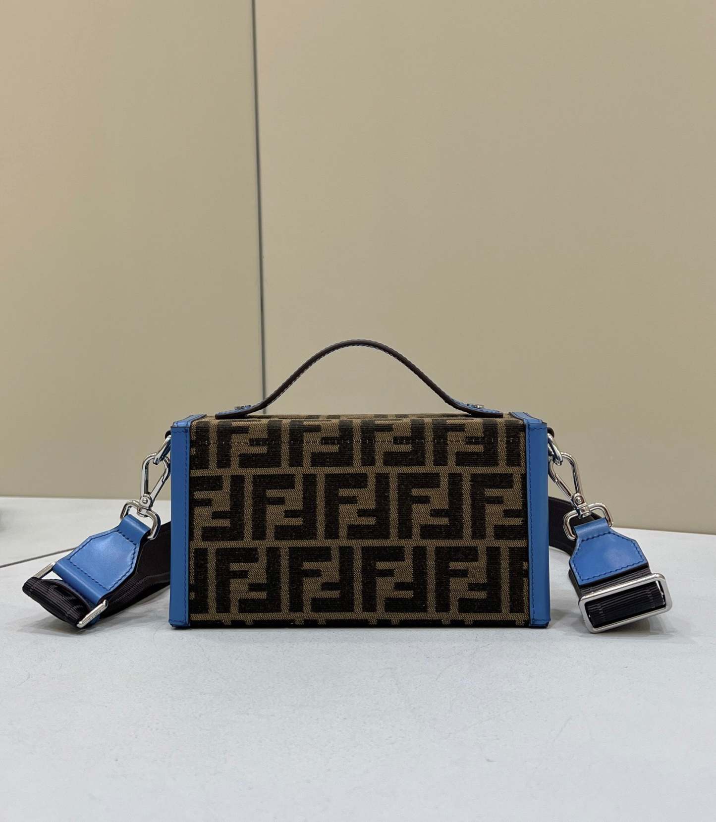 FI Mon Baguette Soft Trunk Brown and Blue Bag For Woman 21.5cm/8.5in