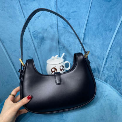YSSL Le Fermoir Hobo Bag Black For Women 9.5in/24cm YSL 672615 2ZA2W