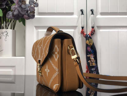 LV Pochette Metis Monogram Empreinte Arizona Brown For Spring,  Shoulder And Crossbody Bags 9.8in/25cm LV M46018