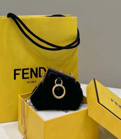 FI First Mini Black Mink Bag For Woman 11.5cm/4in